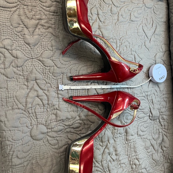 Guess Red and Gold Platform Heels - Picture 4 of 4